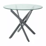 Stół okrągły AGIS - transparentny/czarny mat