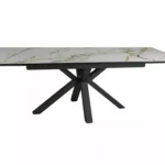 Stół rozkładany COLUMBUS Ceramic 160/240x90 - biały/czarny