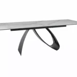 Stół rozkładany DIUNA CERAMIC STATUARIO VENATO (160-240)x90 - biały mat/ czarny mat