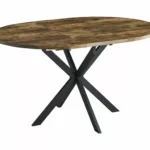 Stół okrągły rozkładany GASTON 100/135x100 - orzech vintage/czarny mat