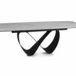 Stół rozkładany INFINITY ceramic 160/240x95 -biały nature cloud/czarny