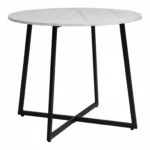 Stół okrągły LUNA 90 cm - biały/czarny