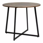 Stół okrągły LUNA 90 cm - brąz rustykalny/czarny