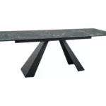 Stół rozkładany SALVADORE CERAMIC VERDE ALPI (160-240)X90 - morski/ czarny mat