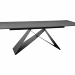 Stół rozkładany WESTIN CERAMIC Pietra di Savoia 160/240x90 - jasny szary/czarny mat