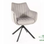 Krzesło obrotowe welurowe AZALIA Velvet - jasny szary Bluvel 03