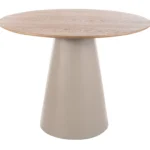 Stół okrągły ANGEL 100 cm - dąb/kaszmir