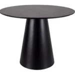 Stół okrągły ANGEL 100 cm - szary marmur/czarny