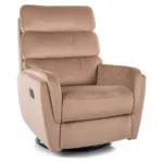 Fotel rozkładany obrotowy ARGOS Velvet - beżowy Bluvel 28