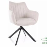 Krzesło obrotowe tapicerowane AZALIA Brego - czarny/jasny beżowy Brego 22