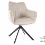 Krzesło obrotowe welurowe AZALIA Velvet - jasny beżowy Bluvel 30