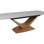 Stół rozkładany DOLCE CERAMIC 180/240x95 - biały mat/dąb