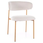 Krzesło tapicerowane ELTON D Brego - jasny beżowy/dąb