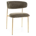 Krzesło tapicerowane ELTON Raven - oliwkowy/złoty