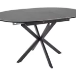 Stół okrągły rozkładany GASTON CERAMIC 100/135x100 - szary/czarny