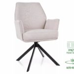 Krzesło obrotowe tapicerowane HUGO Brego - jasny beżowy