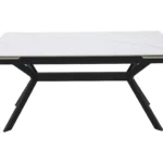 Stół rozkładany IMPERIA 160/220x90 - biały/czarny