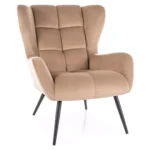 Fotel LOUIS Velvet - beżowy Bluvel 28