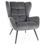 Fotel LOUIS Velvet - szary Bluvel 14