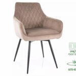 Krzesło obrotowe tapicerowane MARLO Velvet - beżowy Bluvel 40