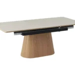 Stół rozkładany MONACO 160/200x90 - beżowy mat/dąb