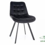 Krzesło pikowane tapicerowane MONTI Velvet - czarny Bluvel 19