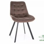 Krzesło pikowane tapicerowane MONTI Velvet - cappuccino Bluvel 38