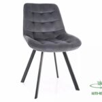 Krzesło pikowane tapicerowane MONTI Velvet - szary Bluvel 14