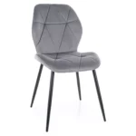 Krzesło tapicerowane welurowe RICK Velvet - szary Bluvel 14