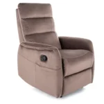 Fotel rozkładany z funkcją masażu SOLON M Velvet - cappuccino Bluvel 38