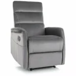 Fotel rozkładany z funkcją masażu SOLON M Velvet - szary Bluvel 14