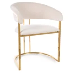 Krzesło tapicerowane welurowe TULIPE Velvet - jasny beżowy Bluvel 22