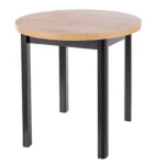 Stół okrągły ADAM 80 cm - dąb artisan/czarny mat