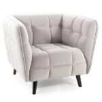Fotel CASTELLO 1 Velvet - jasny szary Bluvel 03