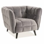 Fotel CASTELLO 1 VELVET - szary Bluvel 14