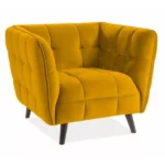 Fotel CASTELLO 1 Velvet - żółty/curry Bluvel 68