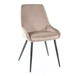 Krzesło tapicerowane welurowe COBE Velvet - ciemny beżowy Bluvel 40
