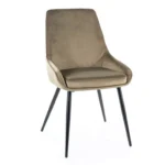 Krzesło tapicerowane welurowe COBE Velvet - oliwkowy Bluvel 77