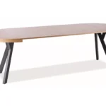 Stół okrągły rozkładany DOMINGO 100 cm - okleina naturalna dąb/czarny