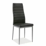 Krzesło tapicerowane H-261 bis ekoskóra - aluminium/czarny