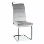 Krzesło na płozie welurowe H441 Velvet - szary/czarny