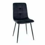 Krzesło tapicerowane welurowe IVO Velvet - czarny Bluvel 19