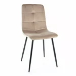 Krzesło tapicerowane welurowe IVO Velvet - ciemny beżowy Bluvel 40