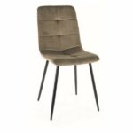 Krzesło tapicerowane welurowe IVO Velvet - oliwkowy Bluvel 77