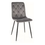 Krzesło welurowe pikowane JERRY Velvet - szary Bluvel 14