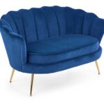 AMORINITO XL fotel wypoczynkowy granatowy / złoty