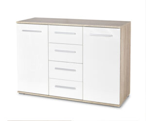 LIMA KM-4 komoda dąb sonoma / biały (2p=1szt)