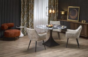 MANUEL stół okrągły, blat - czarny marmur, noga - czarny (2p=1szt)